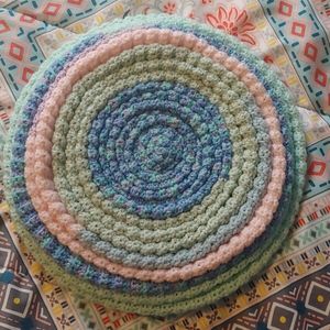 Handmade Knitted Round Seat Cushion